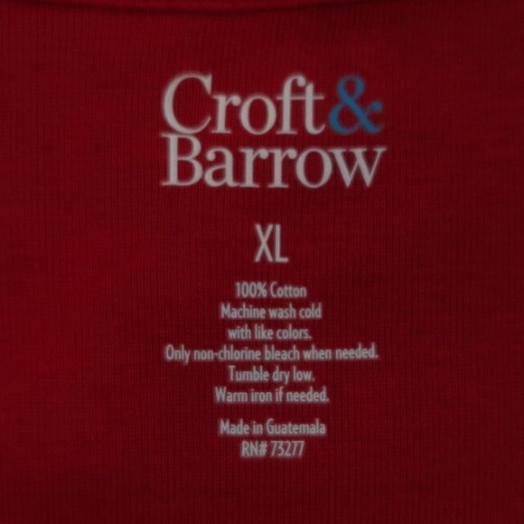 Croft & Barrow Red Square neck Shirt  Short Sleeve New with TAG! - Picture 4 of 10